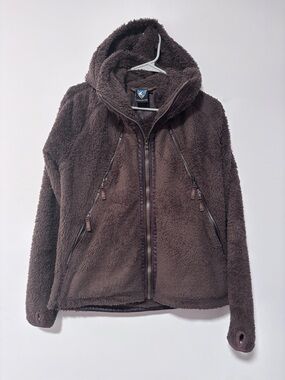 Kuhl Sherpa Fleece Full Zip Hoodie Jacket Brown Teddy Size XL